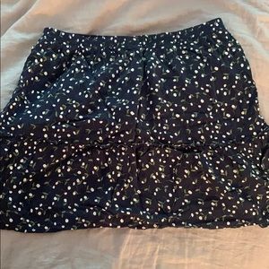 Navy floral mini skirt